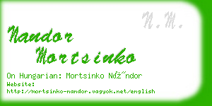 nandor mortsinko business card